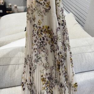 Wilfred Cream Floral Midi Skirt with Yellow and Olive Print